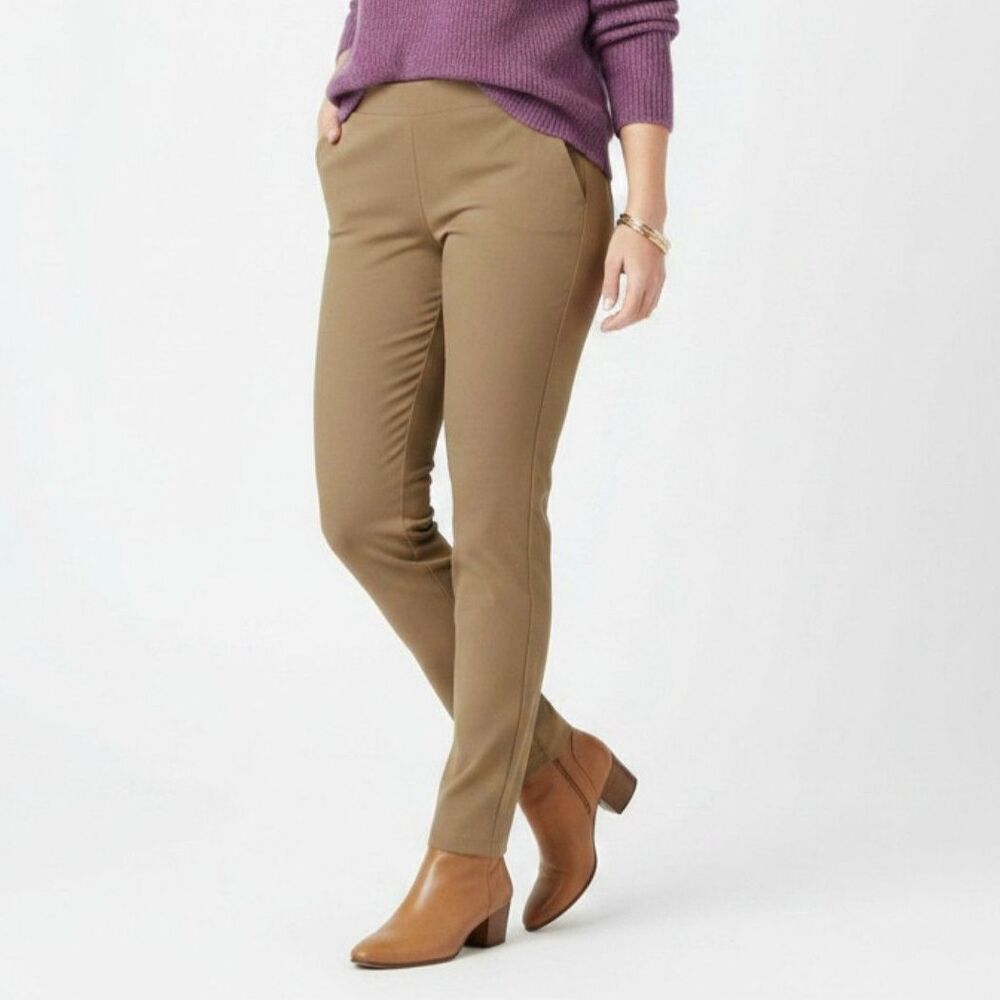 Eileen Fisher Brown Stretch Crepe Pants NEW XL
